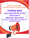 Cấu trúc đề thi Tuyển sinh 10 26 27