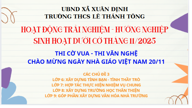 Trải nghiệm tháng 11